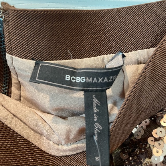 NWT BCBGMaxAzria Bronze Combo Doroshea Sequin Pencil Skirt - Picture 3 of 6